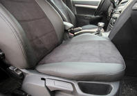 Skoda Octavia II A5 2010–2013 Istuinsuojasarja ekonahka+kangas+Alcantara Antara A001 (täysi sisustasarja) kuva 21