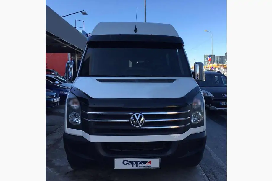 Volkswagen Crafter 2006–2016 Tuulilasin aurinkolippa kehyksellä V2 (musta kiiltävä, 5 mm) Kuva 9