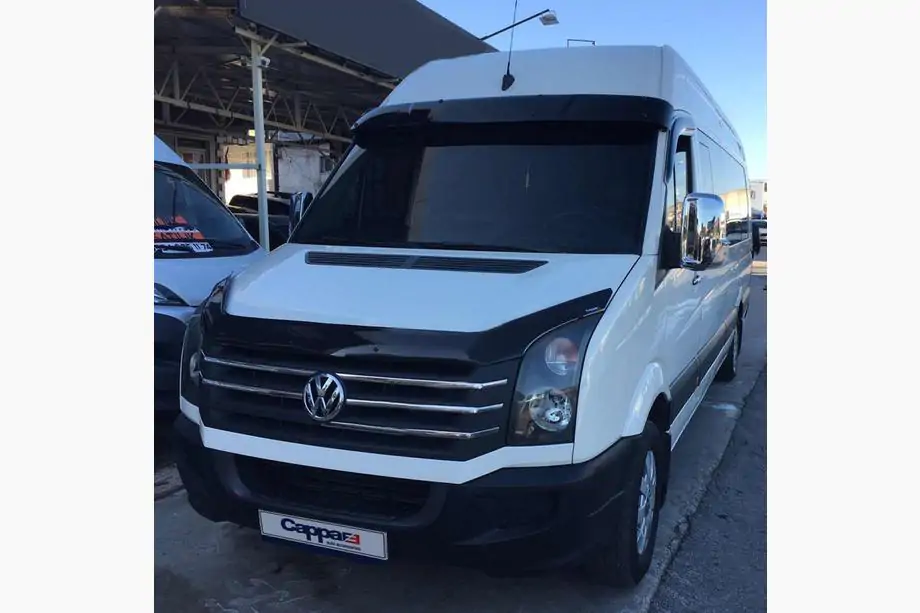 Volkswagen Crafter 2006–2016 Tuulilasin aurinkolippa kehyksellä V2 (musta kiiltävä, 5 mm) Kuva 11