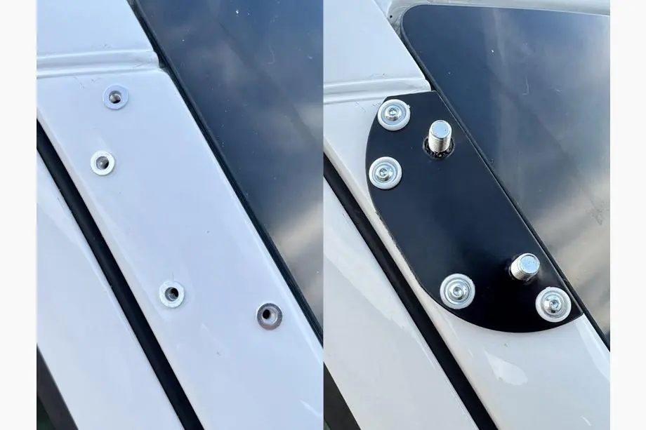 Volkswagen Crafter 2006–2016 Tuulilasin aurinkolippa kehyksellä V2 (musta kiiltävä, 5 mm) Kuva 4