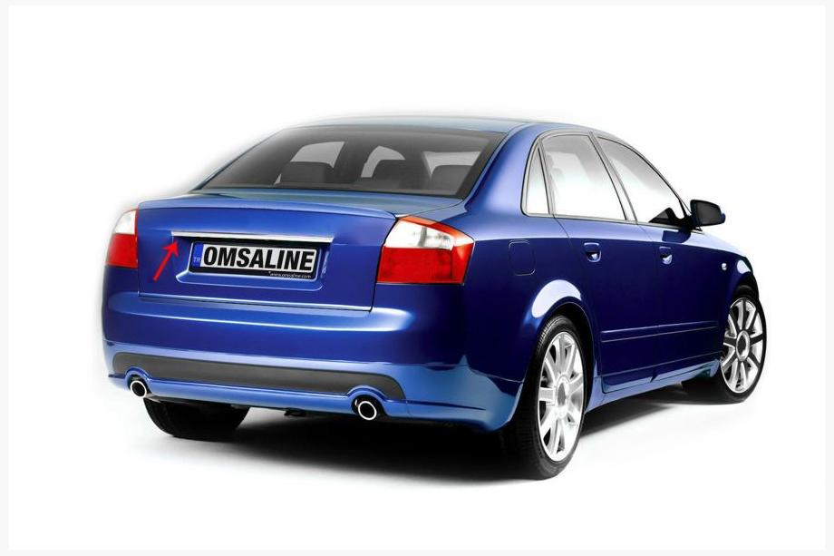 Audi A4 B6 2000–2004 Ruostumaton koristelista rekisterikilven yläpuolelle OmsaLine Image