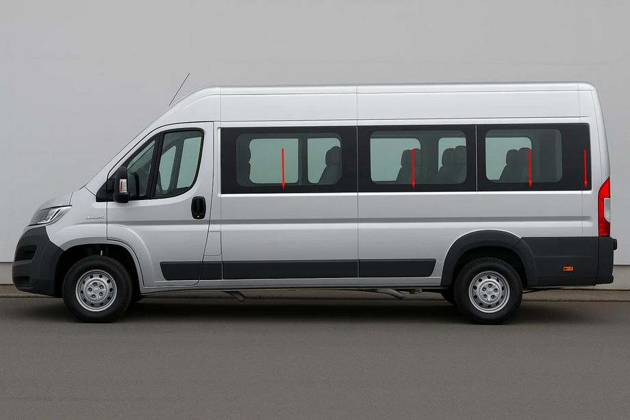 Peugeot Boxer 2006–2025 Alimmat ikkunalistat (sarja, ruostumaton teräs) Image