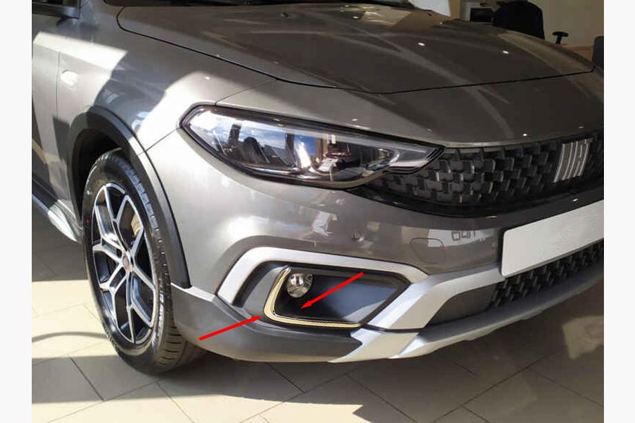 Fiat Tipo Cross 2021– Sumuvalojen reunalistat, ruostumaton teräs Image