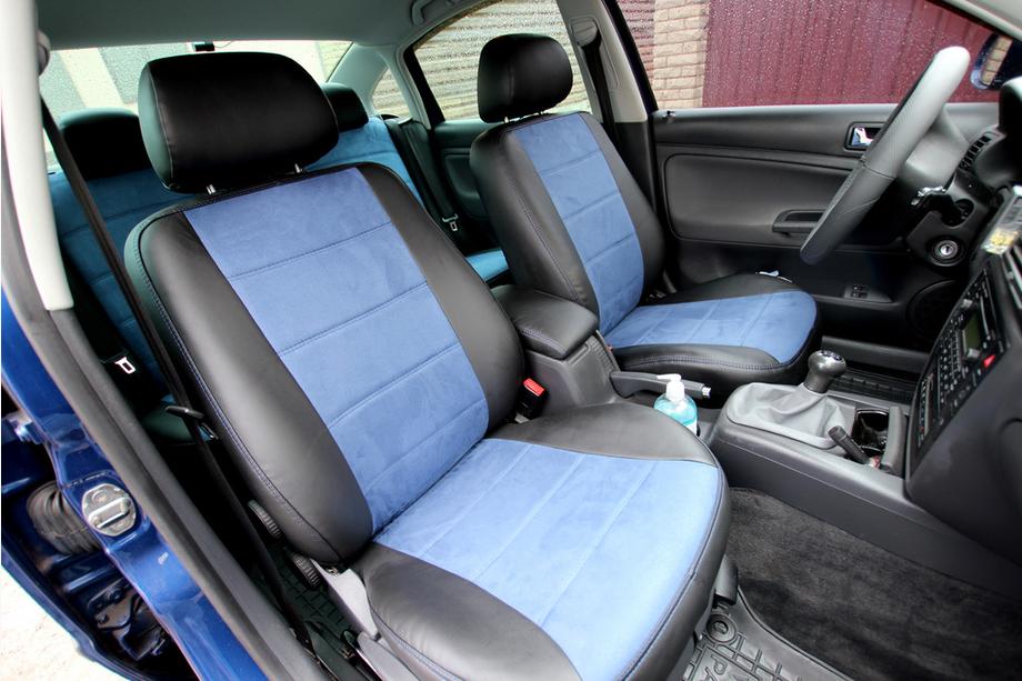 Volkswagen Passat B5 1997–2005 Istuinsuojat ekonahka + kangas + alcantara Antara A006 (täysi sisustasarja) Image