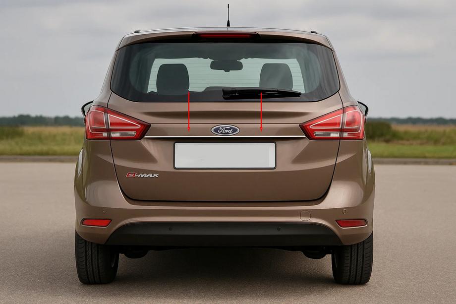 Ford B-Max 2012–2017 Kromilista rekisterikilven yläpuolelle (ruostumaton teräs) Image