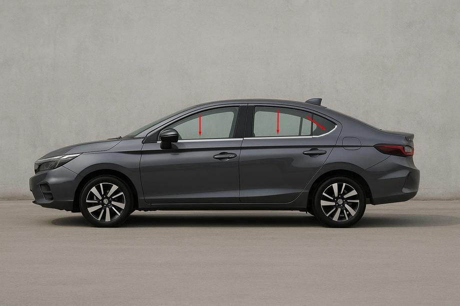 Honda City 2021– Ikkunalistat SD (6 kpl, ruostumaton teräs) Image