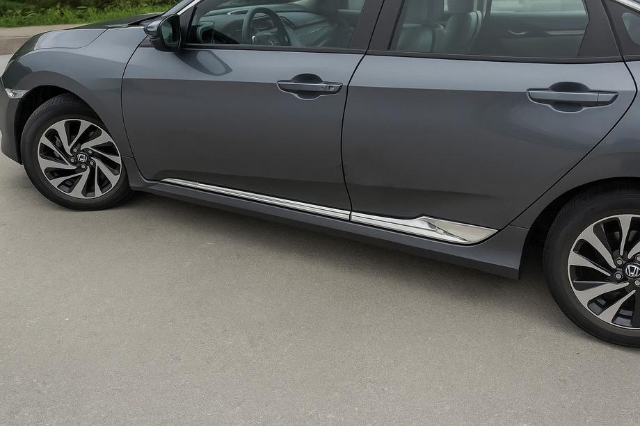 Honda Civic Sedan X 2016–2021 Ovenlistat V2 (sarja 4 kpl, ruostumaton teräs) Image