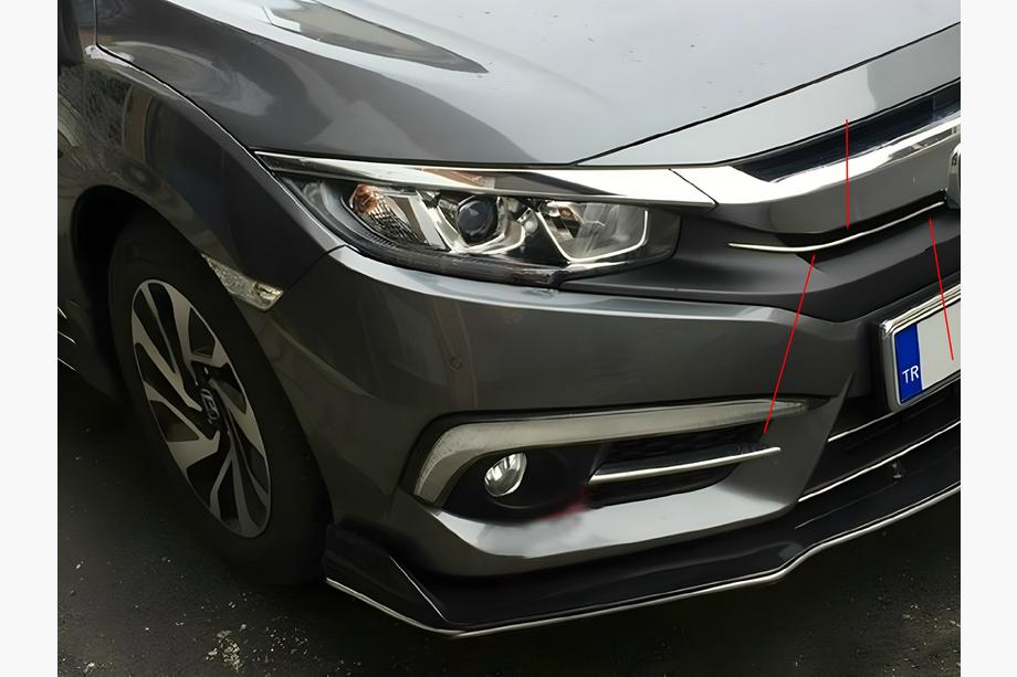 Honda Civic Sedan 2021– Maskipeitteet (2 kpl, ruostumaton teräs) Image