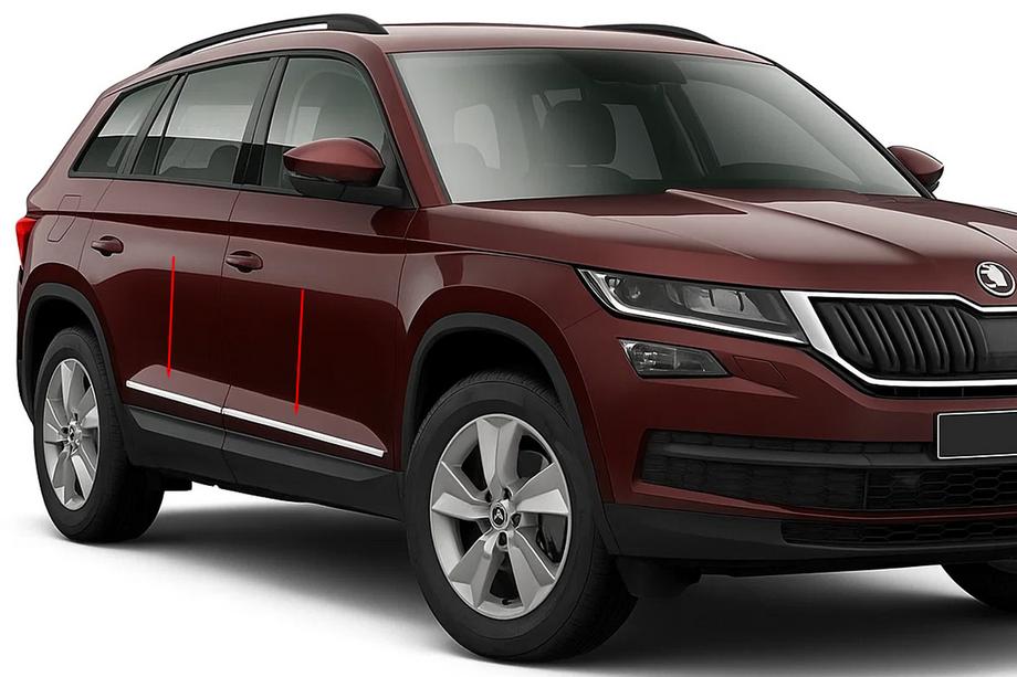 Skoda Kodiaq 2016–2023 OmsaLine ovilistat (ruostumaton teräs) Image
