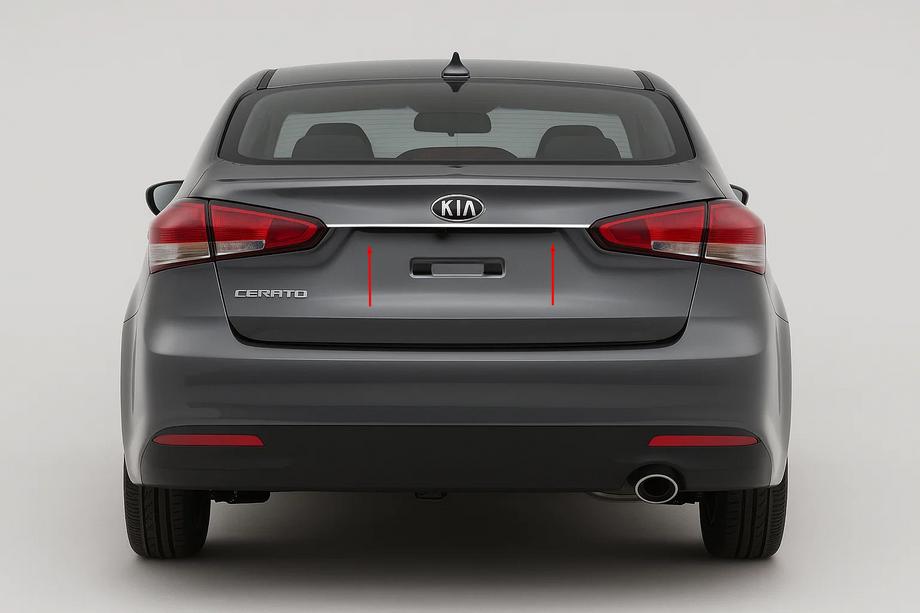 Kia Cerato 3 2013–2018 Rekisterikilven ylälista Sedan -malliin (ruostumaton teräs) Image