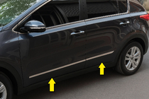 Kia Sportage 2010–2015 Ovilistat ruostumatonta terästä (4 kpl) kuva 1