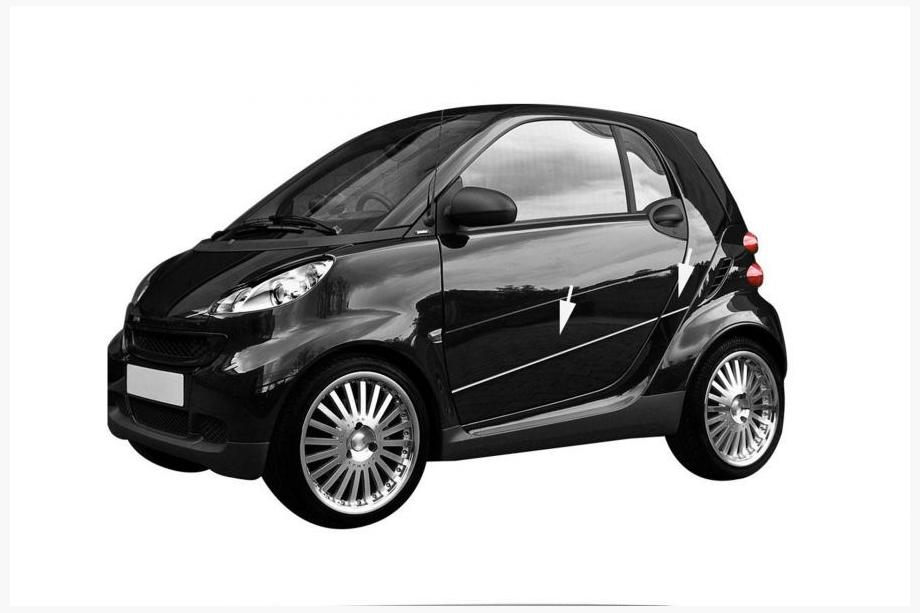 Smart 2007–2014 Oven listat (4 kpl, ruostumaton teräs) Image