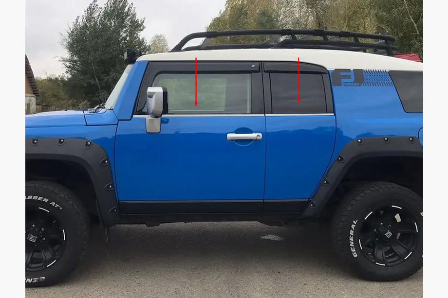 Toyota FJ Cruiser 2006–2022 Alaikkunalistat, ruostumaton teräs (4 kpl) Image