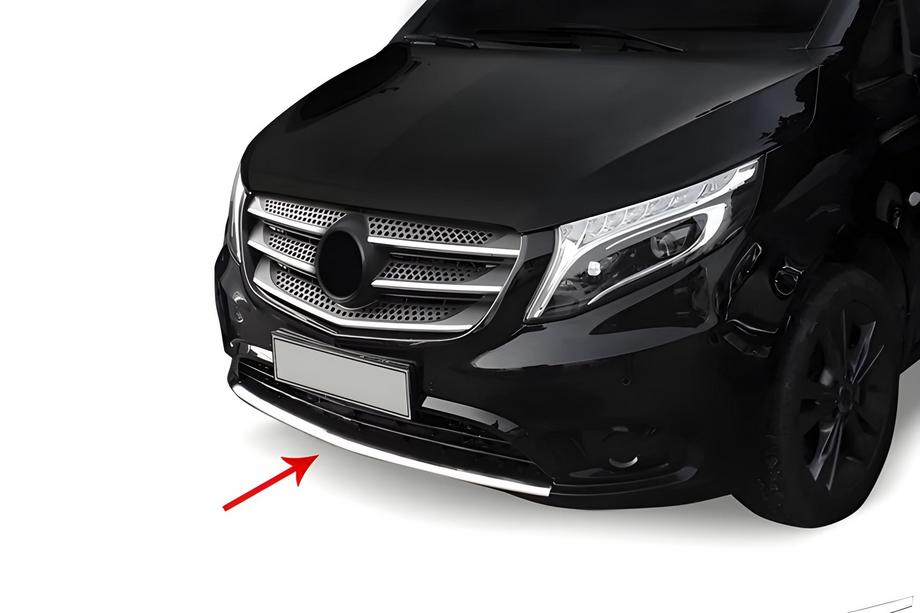Mercedes Vito/V-class W447 2014– Ruostumattomat teräskoristelistat etupuskuriin Image
