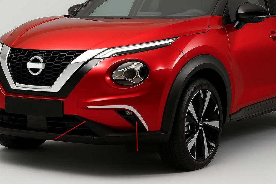 Nissan Juke 2020– Ajovalojen kromilistat (2 kpl, ruostumaton teräs) Image