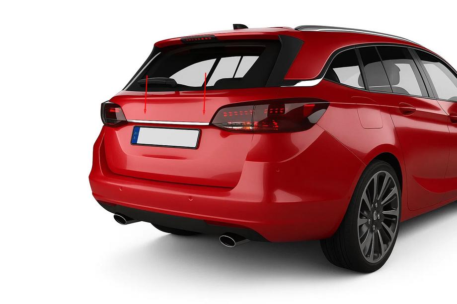 Opel Astra K 2016–2021 Kromilista rekisterikilven yläpuolelle (SW, ruostumaton teräs) Image