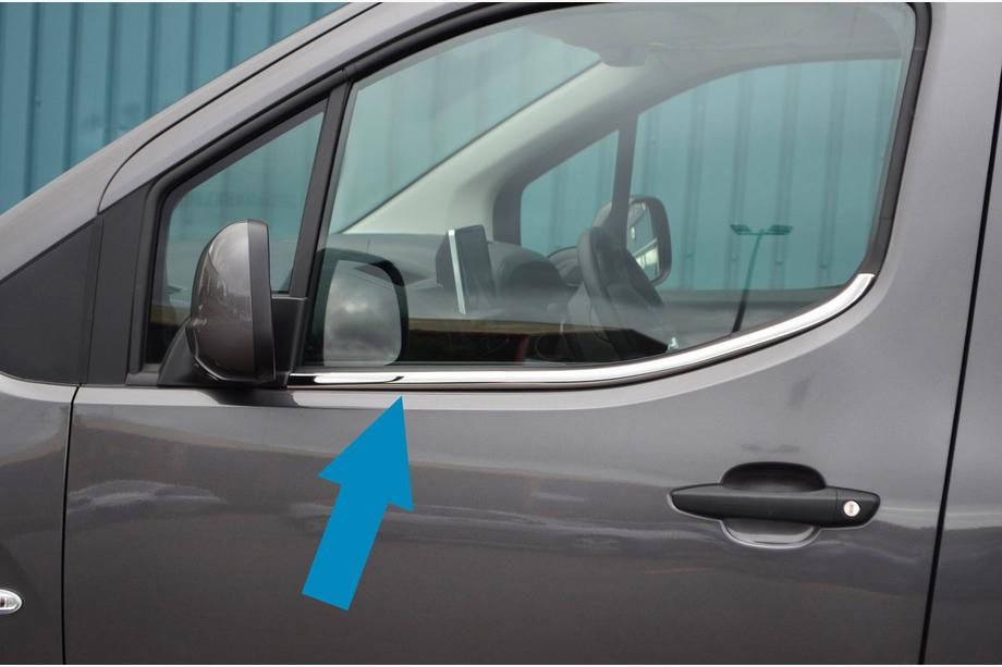 Peugeot Partner/Rifter 2019– Ikkunan kehyslistat (2 kpl, ruostumaton teräs) Image