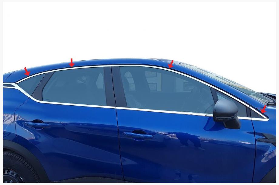 Renault Captur 2019– Yläikkunalistat (8 kpl, ruostumaton teräs) Image