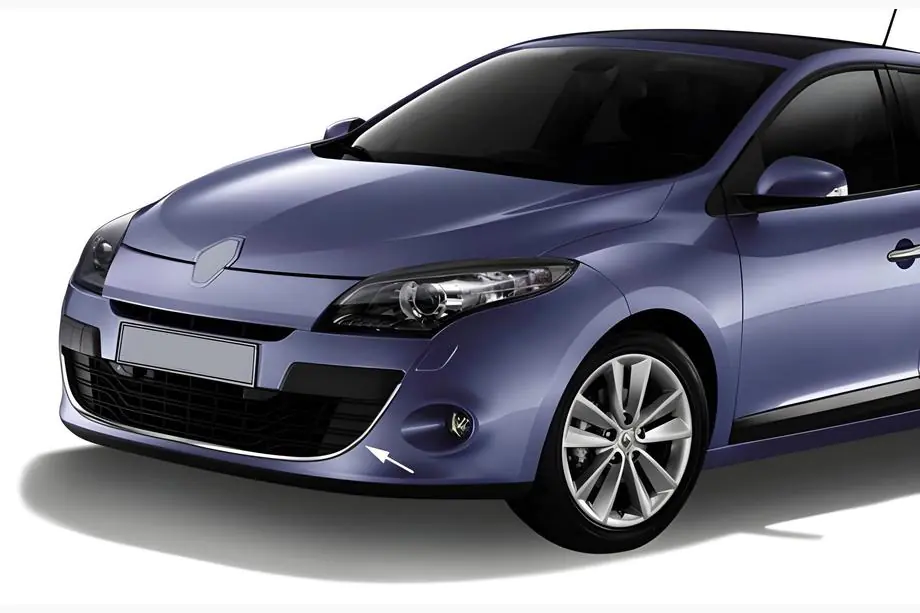Renault Megane III 2009–2016 Ruostumattomasta teräksestä etupuskurin kromisuojalista 2013-2016 (HB) Image