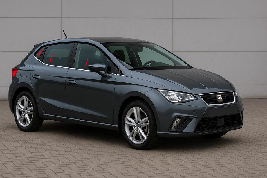 Seat Ibiza 2017– Ikkunalistat (4 kpl, ruostumaton teräs) Image