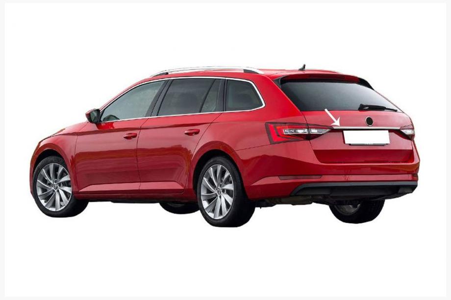 Skoda Superb 2015–2024 Rekisterikilven ylälista SW (ruostumaton teräs) Image