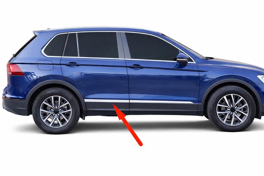 Volkswagen Tiguan 2016–2023 OmsaLine ovilistat AllSpace (sarja 4 kpl, ruostumaton teräs) Image