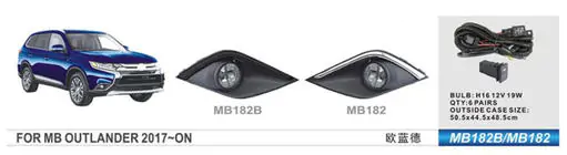 Mitsubishi Outlander 2012–2021 Sumuvalot 2015-2021 (2 kpl, halogeeni) kuva 1