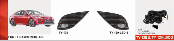 Toyota Camry 2017–2023 US-tyyppiset sumuvalot (2 kpl, LED) kuva 1