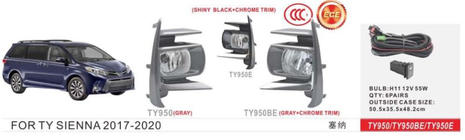 Toyota Sienna 2010–2020 Sumuvalosarja 2017-2020 (2 kpl, halogeeni) kuva 1