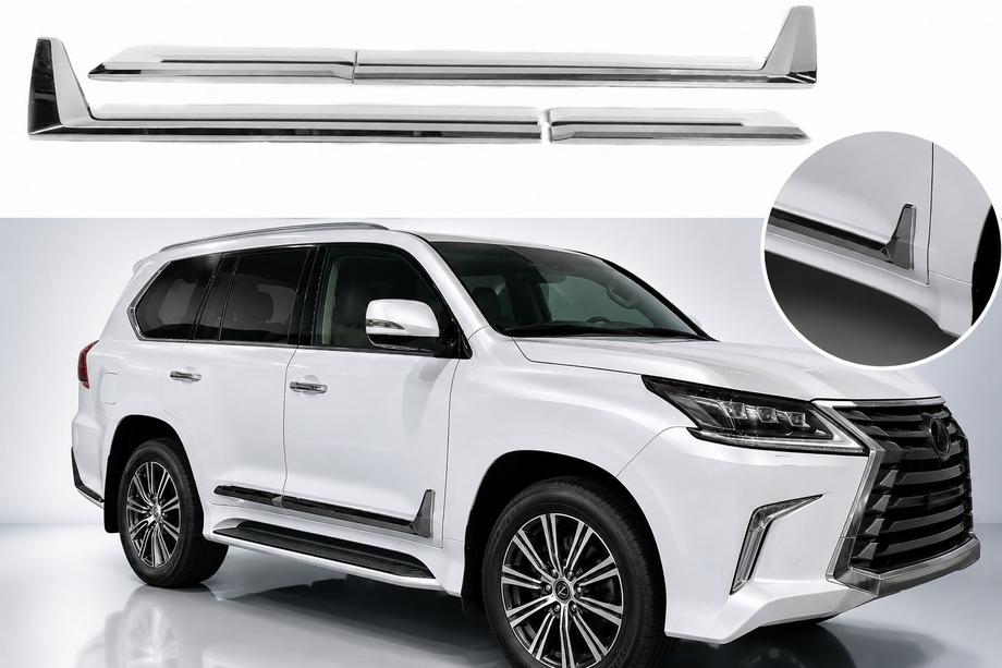 Lexus LX 500d/600 2022– F-Sport ovilistat valkoinen+kromi (sarja 4 kpl, ABS) Image