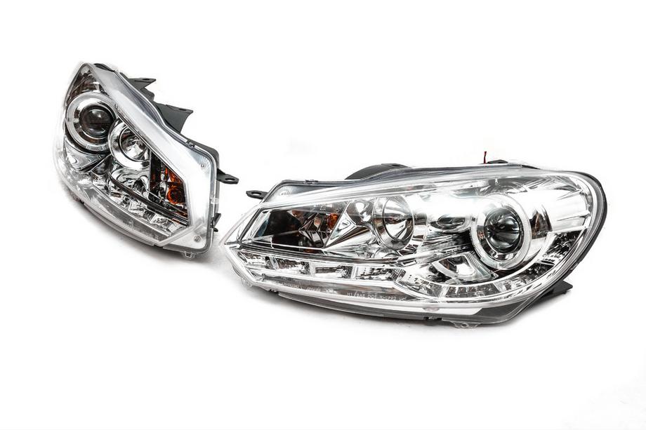 Volkswagen Golf 6 2008–2014 Etuajovalot Silver (2 kpl, LED) Image