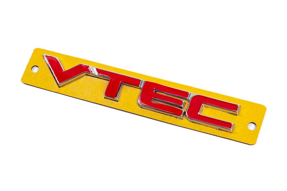 Honda VTEC-teksti punainen kromilla (110 x 15 mm) Kuva 2