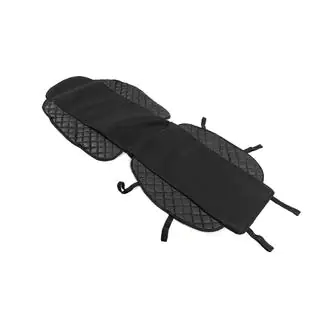 Istuinsuoja ECO-nahkaa ja kangasta (1 kpl, musta mustalla tikkauksella + kangas) kuva 2