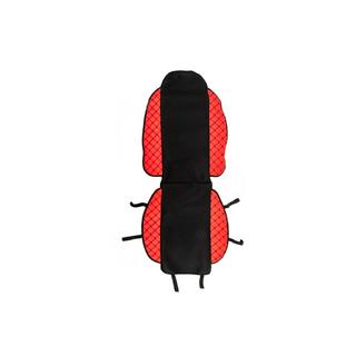 Istuinsuojus ECO-nahka ja kangas (1 kpl, punainen mustalla tikkauksella + kangas) kuva 1