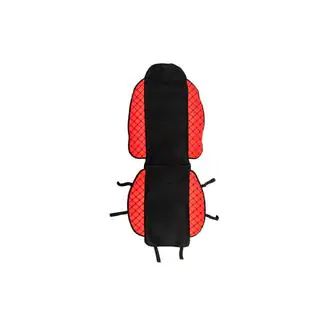 Istuinsuojus ECO-nahka ja kangas (1 kpl, punainen mustalla tikkauksella + kangas) kuva 1