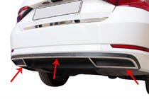 Skoda Superb 2015–2024 Carmos puskurin päätypalat (3 kpl, ruostumaton teräs) kuva 1