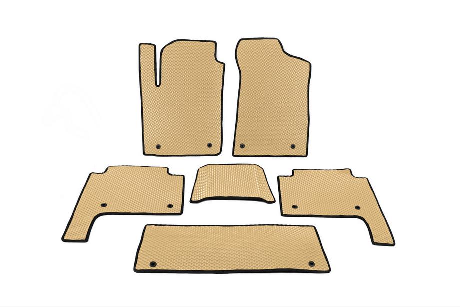 Nissan Patrol Y62 2010–2024 Sisätilan lattiamatot 3 riviä (EVA, beige) Image