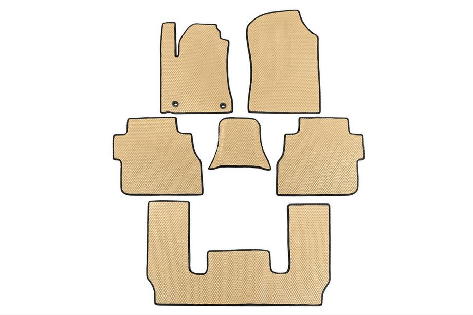 Toyota Sequoia 2007–2022 EVA-lattiamatot sisätiloihin, 3 riviä (beige) Image