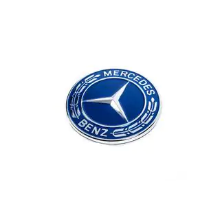 Peitetulppa konepellin emblemin tilalle Mercedes (sininen, 57 mm) kuva 1
