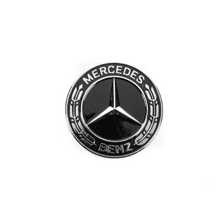 Konepellin emblemipaikan peitetulppa Mercedes (musta, 57 mm) kuva 2