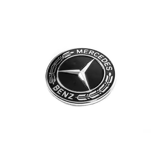 Konepellin emblemipaikan peitetulppa Mercedes (musta, 57 mm) kuva 1