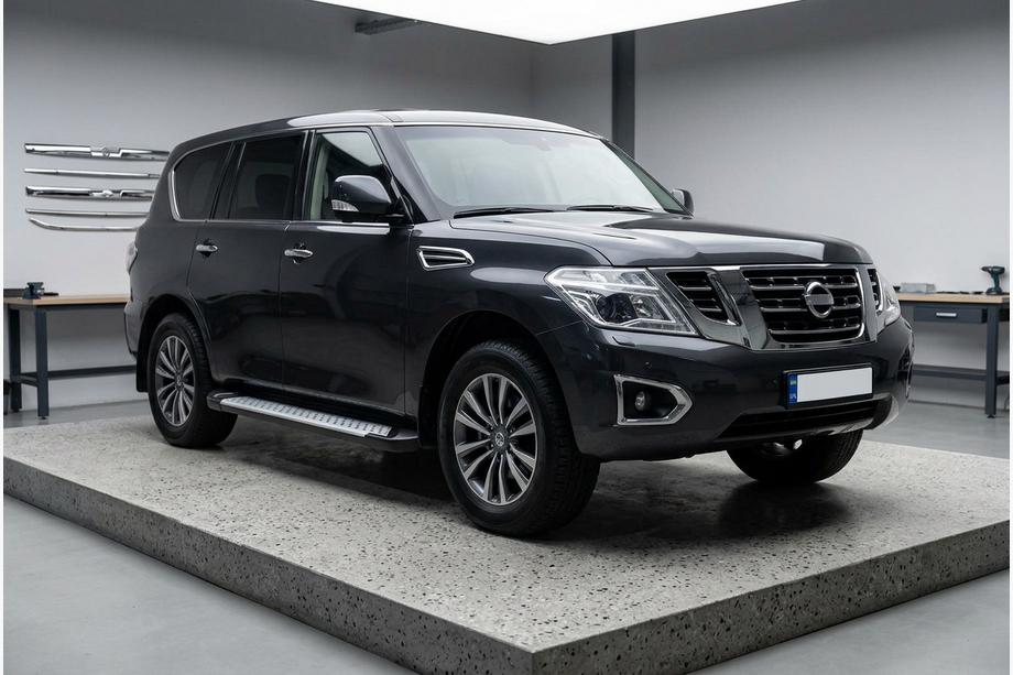 Nissan Armada 2016–2024 Allmond Grey -sivukynnykset (2 kpl, alumiini) Image