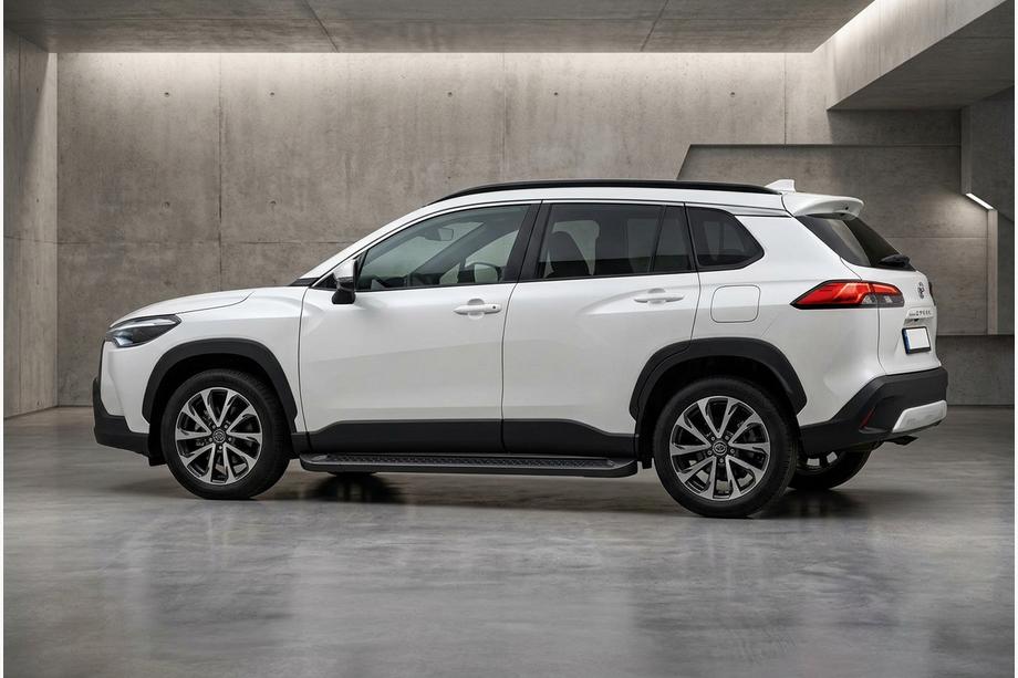 Toyota Corolla Cross 2020– Allmond Black sivuportaat (2 kpl, alumiini) Kuva 1