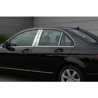 Ovipilarien koristelistat (6 kpl, ruostumaton teräs) Mercedes C-sarja W204 2007–2015 kuva 1