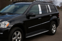 Mercedes GL-sarja X164 2006–2012 Ovipilarien kromilistat (10 kpl, ruostumaton teräs) kuva 1