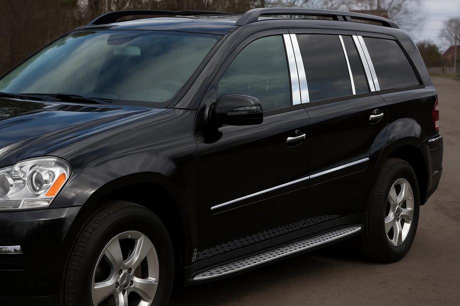 Mercedes GL-sarja X164 2006–2012 Ovipilarien kromilistat (10 kpl, ruostumaton teräs) Image