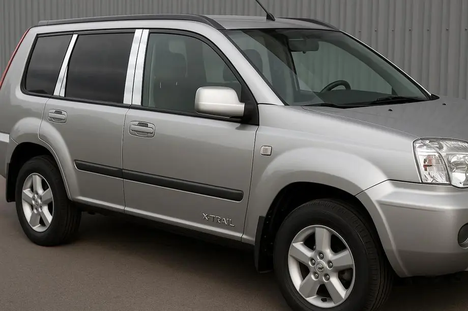 Nissan X-trail T30 2002–2007 Kromatut ovipilarien suojalistat (8 kpl, ruostumaton teräs) Image