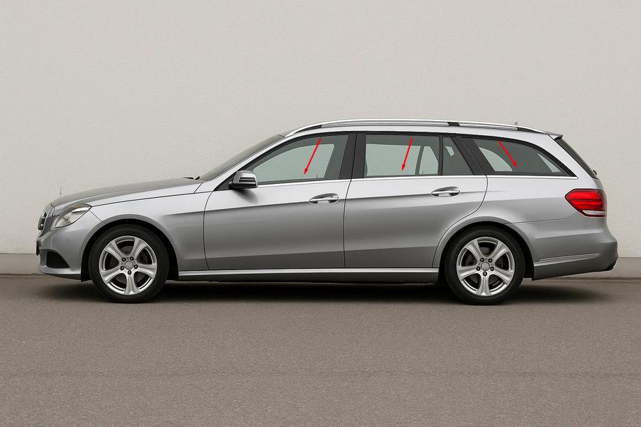 Mercedes E-sarja W212 2009–2016 Kromiset ikkunalistat (SW) (6 kpl, ruostumaton teräs) Image