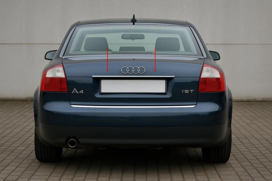 Audi A4 B6 2000–2004 Rekisterikilven yläpuolinen koristelista (Carmos, ruostumaton teräs) V-2 Image