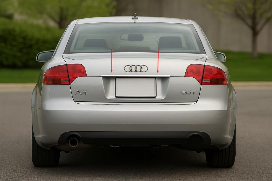 Audi A4 B7 2004–2008 Rekisterikilven yläpuolinen koristelista (Carmos, ruostumaton teräs) V-2 Image